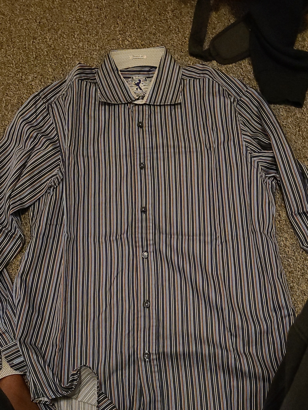 Men's Striped Button-Up Dress Shirt - Blue/White